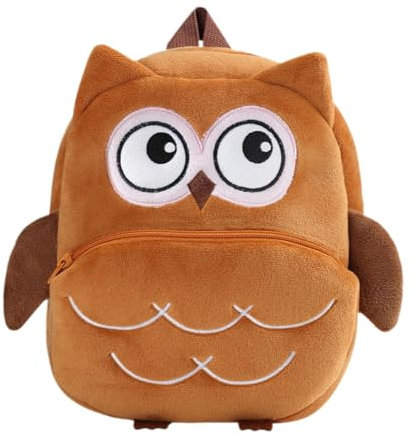 Harilla Kinder Rucksack Daypack Süßes Geschenk realistisch große Kapazität Cartoon Plüsch Tasche Mini Schoolbag für Jungen Kinder Haustierliebhaber Teenager, Eule
