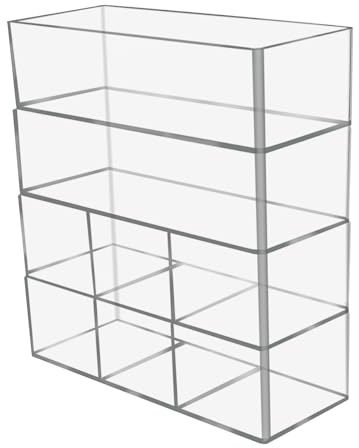 SITAKE 4pcs Kosmetik Organizer Set, Schminktisch Organizer aus Acryl, Transparent Stapelbarer Aufbewahrungsbox für Kommode, Schubladen, Badezimmer, Kleiderschrank