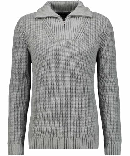 RAGMAN Herren Strickpullover mit Troyer-Kragen