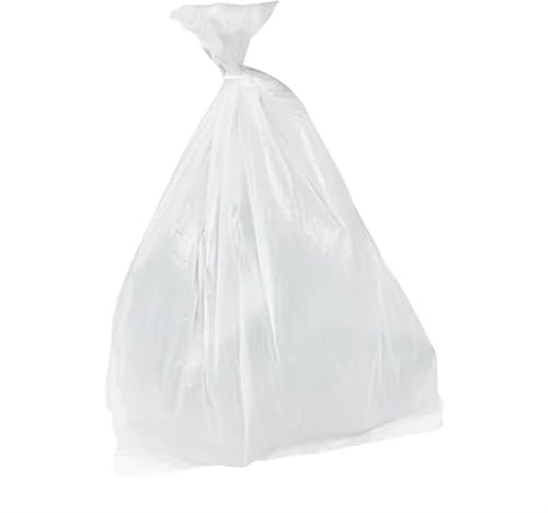 Jantex Recycled Polythene Light Duty Bin Bags 30Ltr, Pack of 200, 30 Ltr | White colour helps colour-coded waste segregation and content visibility in busy commercial kitchens and guest washrooms.