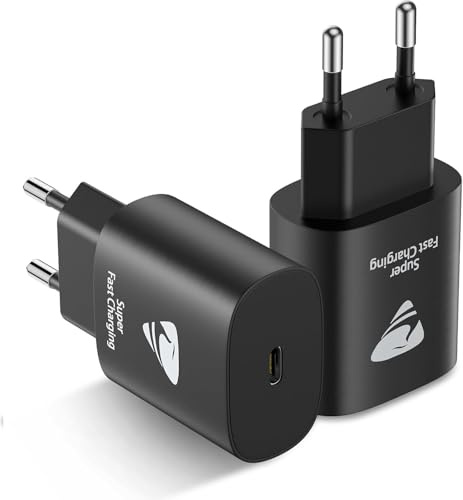 Aioneus Cargador USB C 25W 2Pack Cargador iPhone Carga Rapida USB C Enchufe Cabezal Adaptador Pared Charger Corrient for iPhone 16 Pro Max/15/14/13/12/11, Samsung, iPad