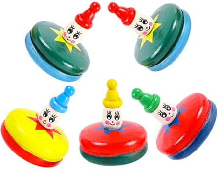 SUPVOX 5 Stück Kreisel Gyroskop Kleine Spielsachen Mini Inertial Gyroscop Hölzern