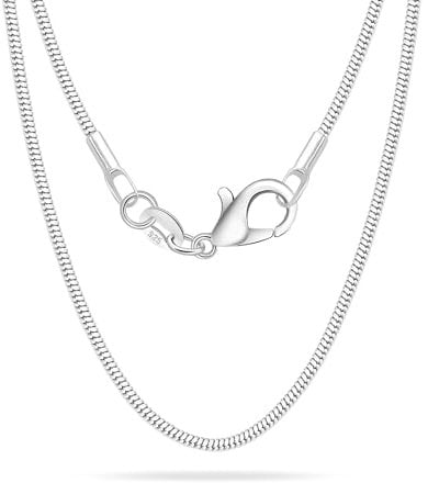 Tibond Women's S925 Silver 16' 18' 20' 22' 24' 26' 28' Inch Thick Necklace 1mm Snake Chain Necklace Suitable for Layering or Replacement (Snake Chain, 75cm(30 Inch))