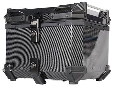 Lidzopas 45l Motorbike Top Case Stainless Steel Waterproof Top Box for Motorcycle Luggage Box with Security Lock, Motorcycle Helmet Luggage Storage Rear Tour Box Motorbike Trunk