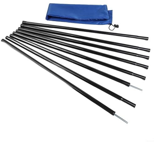 Eawfgtuw Zeltstange für Sonnenschutz, Eisen-Planenstangen mit 16 mm Durchmesser, 2 Stück, 2 m, kompatibel mit (schwarz)