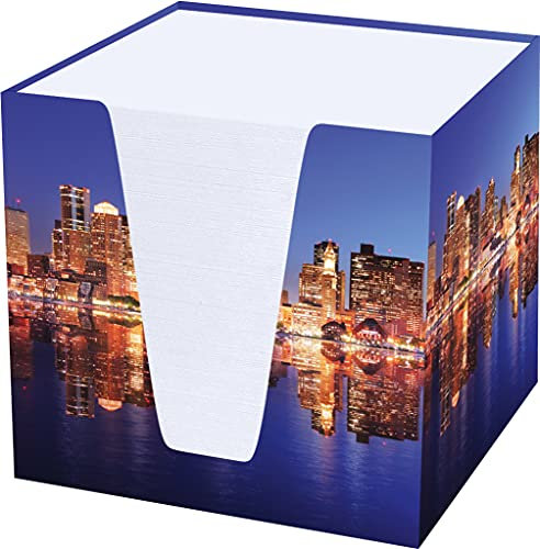 RNKVERLAG 46546 - Notizklotz Skyline mit 900 Blatt, 92 x 92 x 92 mm, 1 Stück
