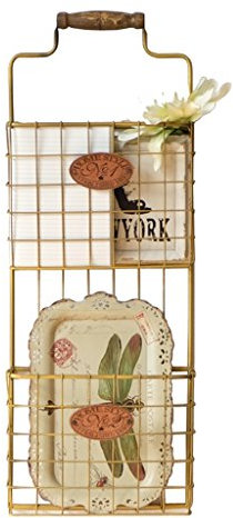 Baldas flotantes Panel de Rejilla de Malla metálica Multifuncional, Estante de Revista de Rejilla de Almacenamiento de Hierro Dorado, Estante de Montaje en Pared, decoración de Pared/Pantalla de Art