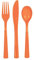 Unique Party 39500-Lot de Couverts en Plastique pour 6 Invités-Orange-18 Pièces, 39500, Orange