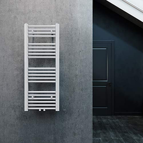 ELEGANT Heizkörper Bad 1000x400 mm Weiß Badheizkörper Mittelanschluss Handtuchwärmer Handtuchtrockner Heizkörper