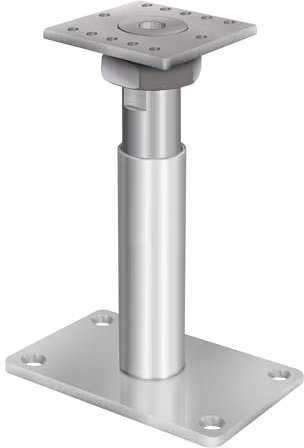 HSI Pfostenträger BASE Plus höhenverstellbar 190 + 100 mm HV für Holzkonstruktionen, Pfostenträger 100x100 mm aus Baustahl S235JR feuerverzinkt, Ohne Fräsen, Auch für Horizontallasten