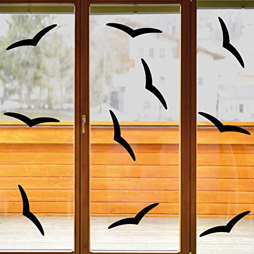 GreenIT 10 Aufkleber 35cm Warnvogel Vogel Schreck Fenster Glas Scheibe Schutz Deko Folie (schwarz, Schwalbe Silhouette)