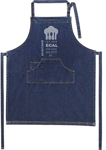 Jeans-Schürze mit Namen - Motiv egal - lustig - viele Motive - Kochschürze - Grillschürze - personalisiert - dunkelblau - Größe 75x90 cm - persönliches Geschenk - mit Wunschname - mit Wunschmotiv