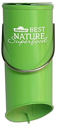 Dehner Best Nature Kleintierzubehör Superfood Block-Halter, Ø 6.2 cm, Höhe 18 cm, Metall, grün