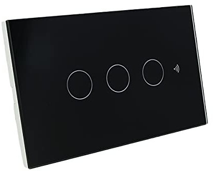 Interruttore Da Parete WiFi, 3 In 1 WiFi 2.4G + RF 433 Mhz + Tasto Touch, Compatibile Con Amazon Alexa e Google Home, Pannello Smart Intelligente Per Scatola 503 Italiana (Nero, 3 Tasti Touch)