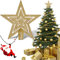 Christbaumspitze Stern Gold, Glitzer Weihnachten Baumspitze Stern Christbaumschmuck Topper Ornament, Pentagramm Stern Baumspitze Weihnachtsbaum Spitze Toppers für Xmas Home Party Dekoration (19 cm)
