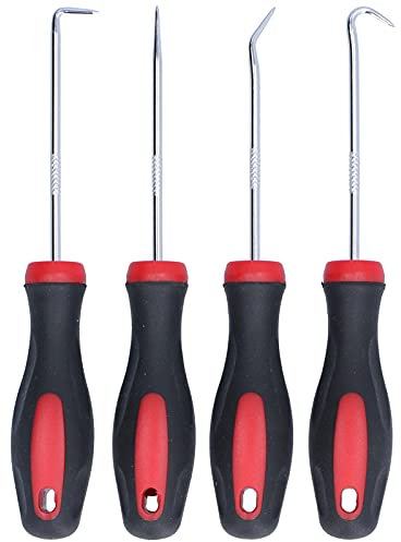 Juego de 4 ganchos para recoger, precisión para automóvil, automotriz, junta tórica, gancho de sello de aceite, extractor de juntas, destornillador de 155 mm, palanca de sello de aceite, palanca para