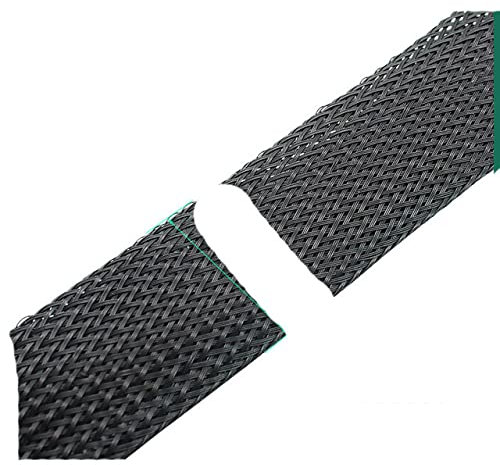 KLIEUWDBAARASRASJ 1/5/10/50/M Black Insulated Braid Sleeving 4/6/8/10/12/14/20/25mm Tight PET Wire Cable Gland Protection Cable Sleeve-50MM,1 Meter