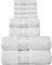 JAQAAR 8-teiliges Handtücher Set aus 100% Baumwolle, ÖKO Tex geprüft, 550 GSM sehr weich und super saugfähig, 2 Badetücher, 2 Handtücher, 4 Gästetücher (Farbe weiß).