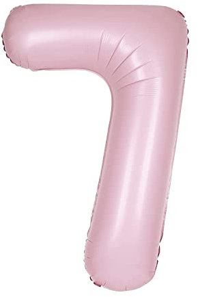 Giant Foil Number 7 Balloon - 86 cm - Matte Baby Pink