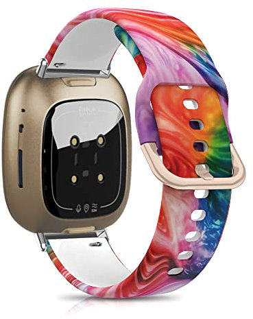 SeNool Bracelet Compatible avec Fitbit Versa 3 / Sense, [Bande de Remplacement] Silicone Band pour Fitbit Sense/Versa 3 - Couleur Vive