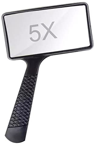 5X Handlupe Rechteckiges Vergrößerungsglas 100x50mm Handeld Leselupe für Senioren Niedersicht Lesen Hobbys Reparatur Beobachtung