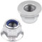 Leryati Écrou M5 DIN 6926, 25 Pièces Frein Hexagonal Avec Collerette, Inox de Sécurité Autofreiné, Filetage Cranté, Bride de Blocage