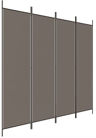 vidaXL Paravent 4-TLG. Raumtrenner Raumteiler Trennwand Umkleide Sichtschutz Spanische Wand Wohnzimmer Schlafzimmer Anthrazit 200x220cm Stoff