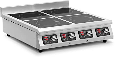 Royal Catering RCIK-3500IC4.2 Induktionsplatte 4 x 20 cm 10 Stufen Timer Induktionskochplatte Kochplatte Induktion Induktionskocher Gastro Induktionskochfeld