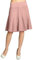 Caspar Damen Midi Sommer Leinenrock Knielang Sommerrock mit Stretch Bund - RO014, Farbe:rosa, Mode Größe:L-XL