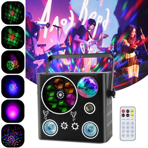Akku led par licht Partylicht Disco RGB 5-in1 LED Bühnenlicht DMX-14CH Strahler mit Fernsteuerung Auto-/Sound Steuerung Muster Musikgesteuert für DJ Bar KTV Party Geburtstag