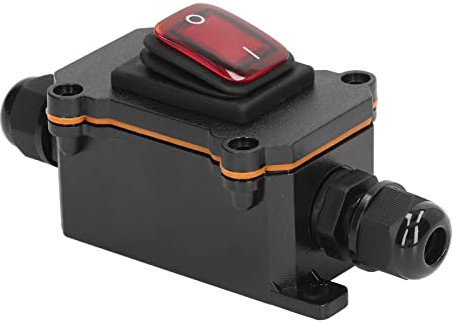 Ein-Aus-Kippschalter für den Außenbereich, 4-poliger 2-Positionen-Inline-Schnurschalter mit Licht-Wipptaste für Outdoor-Geräte und Lampen, DC 12 V, 25 A (Rot)