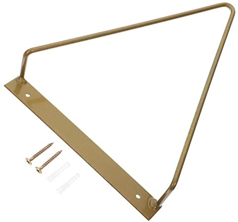 STOBOK Triangle Vinyl Record Wall Mount Display Rack Gold Metal Triangular Storage Shelf for Albums and Magazines Wall-mounted Organizer for Home Decor