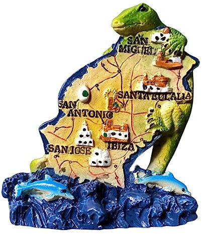 Ibiza Spanien Kreative Eidechse Karte Kühlschrank Magnet Reise Souvenir 3D Kühlschrank Dekoration Magnet Aufkleber Handwerk Kollektion