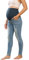 Maacie Umstandshosen Lange Elastisch Jeans für Schwangerschaft Bequem Jeans Frühling Sommer Blau XL