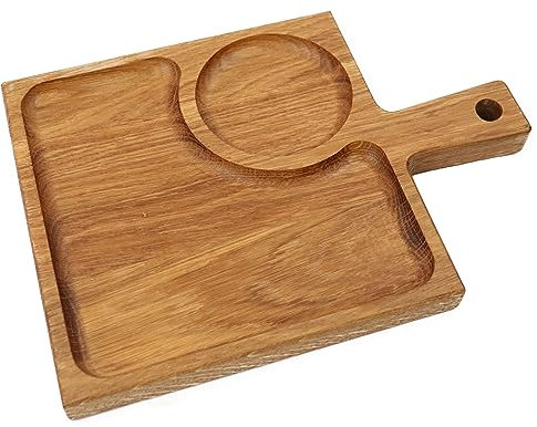 B4K Tabla de cortar para pan de madera de roble, engrasada, tabla de trinchar, tabla de desayuno, posavasos, bandeja para servir, 1 unidad