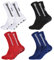 Opopark 4 Paare Fußballsocken Herren 39-44 Sportsocken Herren Anti Rutsch Grip Fußball Socken Rutschfeste Grip Socken für Fussball Basketball Laufen(weiß+schwarz+rot+blau)