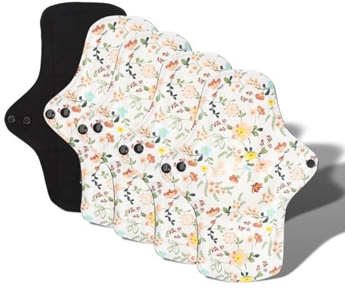 5 Stück Slipeinlagen Waschbare Menstruationseinlagen, Damenbinden Slipeinlagen, Wiederverwendbare Menstruationseinlagen für Frauen, Atmungsaktive Bambus Stoffeinlagen (M)