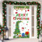 Chickwin Decorazione Copriporta di Natale Verde Copertura della Porta Copri Porta del Babbo Natale Appendere Banner Natale Sfondo Fotografico Festa di Natale, 35.4x78.7 Pollice (Albero Natale)