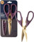 Heavy Duty Kitchen Scissor Shears - Large, Strong, Soft Grip, Dishwasher Safe, Multi-Purpose, Utility Food Cooking Snips, Bottle Opener & Safety Sheath. 23cm/9” Purple & Gold. by Taylors Eye Witness