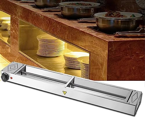 Wärmelampe Küche für Speisen, Gastro Wärmebrücke, Tellerwärmer mit Heizrohr aus Edelstahl, Speisenwärmer für Speisen Warmhalten, Drehbarer Temperatur-Einstellknopf 30-85 ℃(1pcs,Size:120cm)