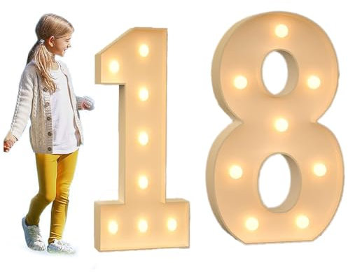 Chiffres lumineux de chapiteau 70CM/100cm120CM, numéros de mosaïque de fête d'anniversaire, numéros de panneau en mousse KT avec ampoule LED, décor de fond, Kit de bricolage for décor d'anniversaire (