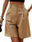 Zeagoo Kurze Hosen Damen Elegant Freizeithose Kurz Sommer Khaki Shorts Elastische Chino Shorts Arbeitshose mit Reißverschluss Khaki M