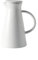 Brocca per acqua con coperchio, 1000 ml, in ceramica, per interni, adatto per servire acqua fredda, caffè, latte e succhi di frutta, caraffa, bianco/nero, bianco