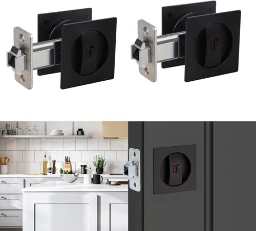 Serratura A Gancio Cancelli Scorrevoli Serratura Per Porta Scorrevole, Confezione Da 2 Serratura Per Privacy Cancello D'ingresso Tasca Quadrata Serratura Per Camera Da Letto Bagni