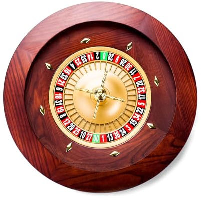 NSSXSN Russisches Roulette-Rouletterad-Set aus Holz mit Doppel-Null-Layout und Präzisionslagern für Game Night Essential
