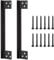 Door Latch Guard Plate, Door Security Protector Door Latch Shield, Stainless Steel Security Door Lock, Cover to Block Access to The Door Lock/Deadbolt Latch for Bathroom Doors (11''- 2Pack, Black)