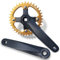 Vierkant-Kurbelgarnitur, 152 mm, 165 mm, 170 mm, Kurbelarmsatz mit 32T, 34T, 36T, 38T, schmalem, breitem Zahnkettenblattsatz, Mountainbike-Aluminiumlegierung, linke und rechte Kurbel (Farbe: Gold
