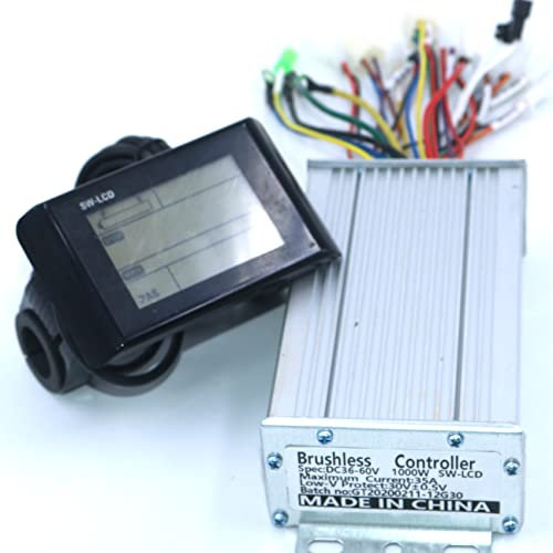 WANGBINGXING Brushless Motor Controller 3 6V 48V 60V 800W 1000W 35A Bürstenlos DC Motorcontroller-Controller + Anzeige EIN Set E-Bike Controller(Color:36V Set)