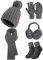 Niwicee 5 Stück Damen Winter Ski Ausflug Set Warmes Verdicktes Fleece Gestrickter Hut Touchscreen Handschuhe Langer Schal Ohrenschützer Winterzubehör GeschenkeOutdoor Winter Strickset-Dunkelgrau