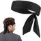 GXGM Sport Stirnband Unisex Kopfband Verstellbare Elastische Bandana Haarwickel Schweißbänder Für Frauen Herren Fußball Basketball Outdoor Aktivitäten(Schwarz)